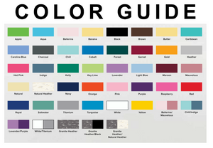 a color guide with different shades of paint