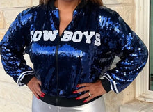 Load image into Gallery viewer, Dallas Cowboys Sparkly Sequin Zip Up Jacket