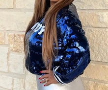 Load image into Gallery viewer, Dallas Cowboys Sparkly Sequin Zip Up Jacket