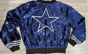 Dallas Cowboys Sparkly Sequin Zip Up Jacket