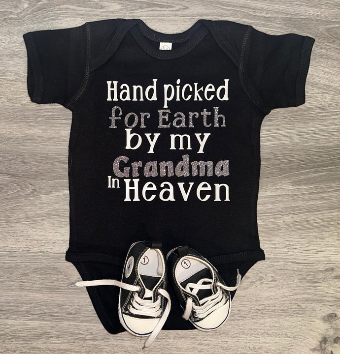 Hand Picked For Earth By My Grandma In Heaven Bodysuit