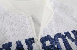 Dallas Cowboys Sparkly Sequin Zip Up Jacket