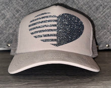 Load image into Gallery viewer, Striped Heart Trucker Hat