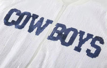 Load image into Gallery viewer, Dallas Cowboys Sparkly Sequin Zip Up Jacket