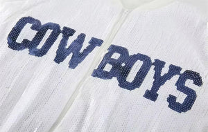 Dallas Cowboys Sparkly Sequin Zip Up Jacket