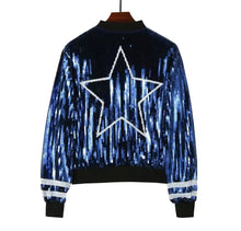 Load image into Gallery viewer, Dallas Cowboys Sparkly Sequin Zip Up Jacket