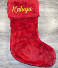 Load image into Gallery viewer, Red Ultra Plush Christmas Stocking