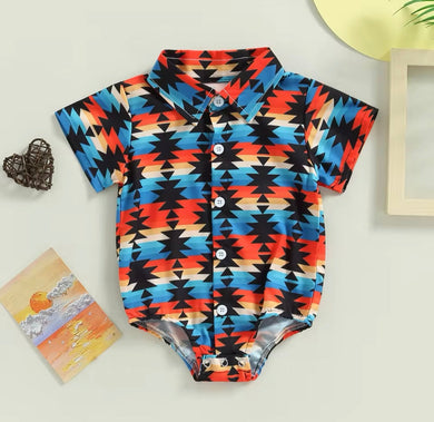 Aztec Button Up Bodysuit