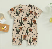 Load image into Gallery viewer, Cactus &amp; Cows Western Bodysuit Romper