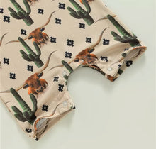 Load image into Gallery viewer, Cactus &amp; Cows Western Bodysuit Romper