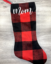 Load image into Gallery viewer, Red Buffalo Check Christmas Stocking