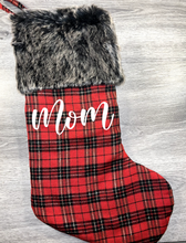 Load image into Gallery viewer, Red Plaid Christmas Stocking