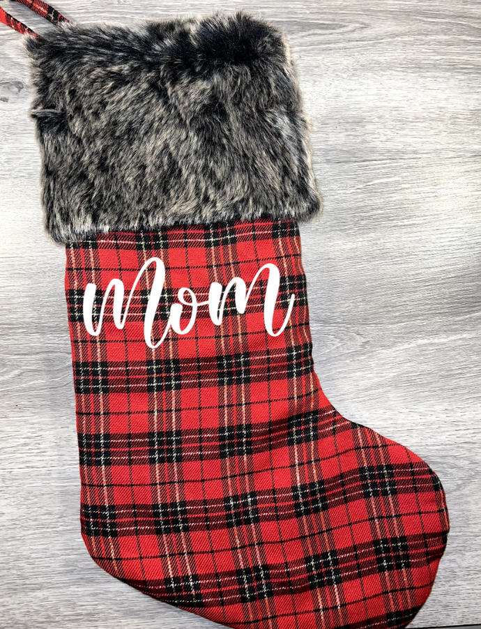 Red Plaid Christmas Stocking