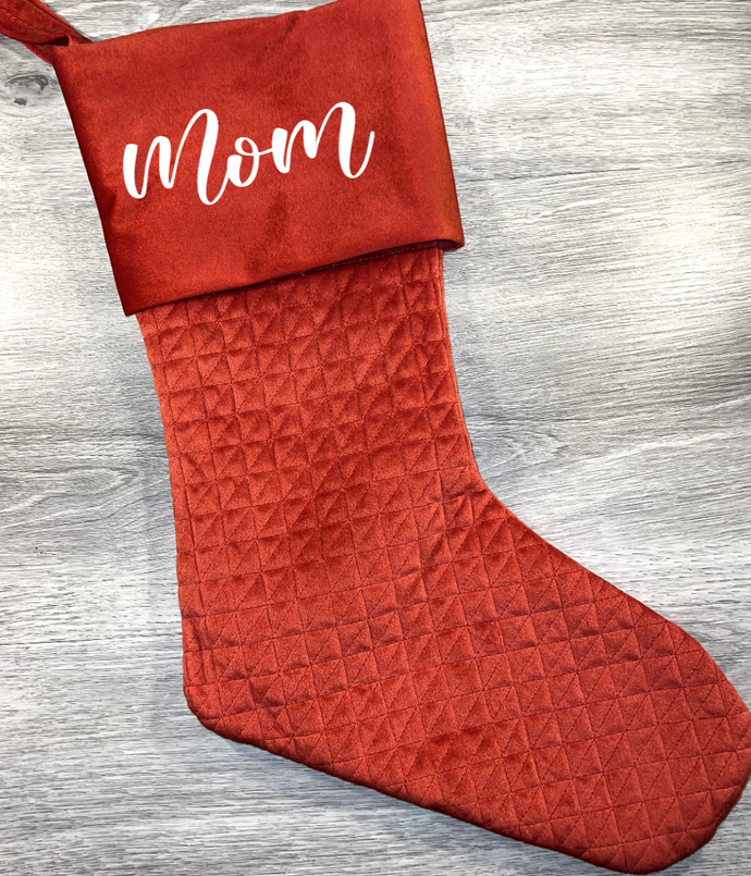 Red Quilted Pattern Christmas Stocking