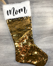 Load image into Gallery viewer, Gold &amp; Silver Sequin Christmas Stocking