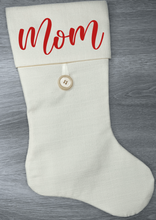 Load image into Gallery viewer, Ivory Burlap Christmas Stocking