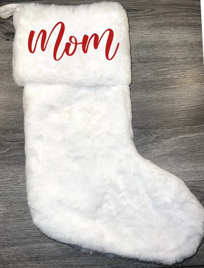 White Ultra Plush Christmas Stocking