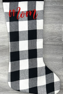 White Buffalo Check Christmas Stocking