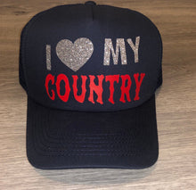 Load image into Gallery viewer, I Love My Country Trucker Hat