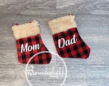 Load image into Gallery viewer, Mini Red Buffalo Plaid Christmas Stocking