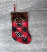 Load image into Gallery viewer, Mini Red Buffalo Plaid Stocking