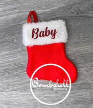 Load image into Gallery viewer, Mini Red Christmas Stocking With Fur Cuff