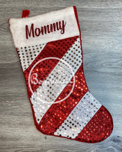 Load image into Gallery viewer, Striped Sequin Christmas Stocking