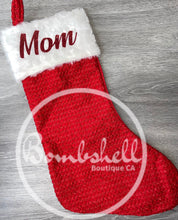 Load image into Gallery viewer, Quilted Pattern Christmas Stocking