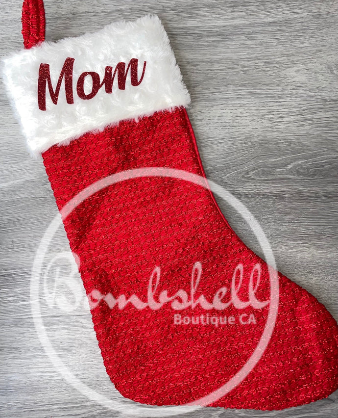 Quilted Pattern Christmas Stocking