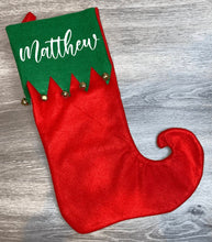 Load image into Gallery viewer, Jingle Bell Elf Christmas Stocking