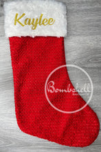 Load image into Gallery viewer, Quilted Pattern Christmas Stocking