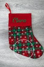 Load image into Gallery viewer, Mini Snowflake Christmas Stocking