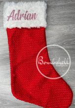 Load image into Gallery viewer, Quilted Pattern Christmas Stocking