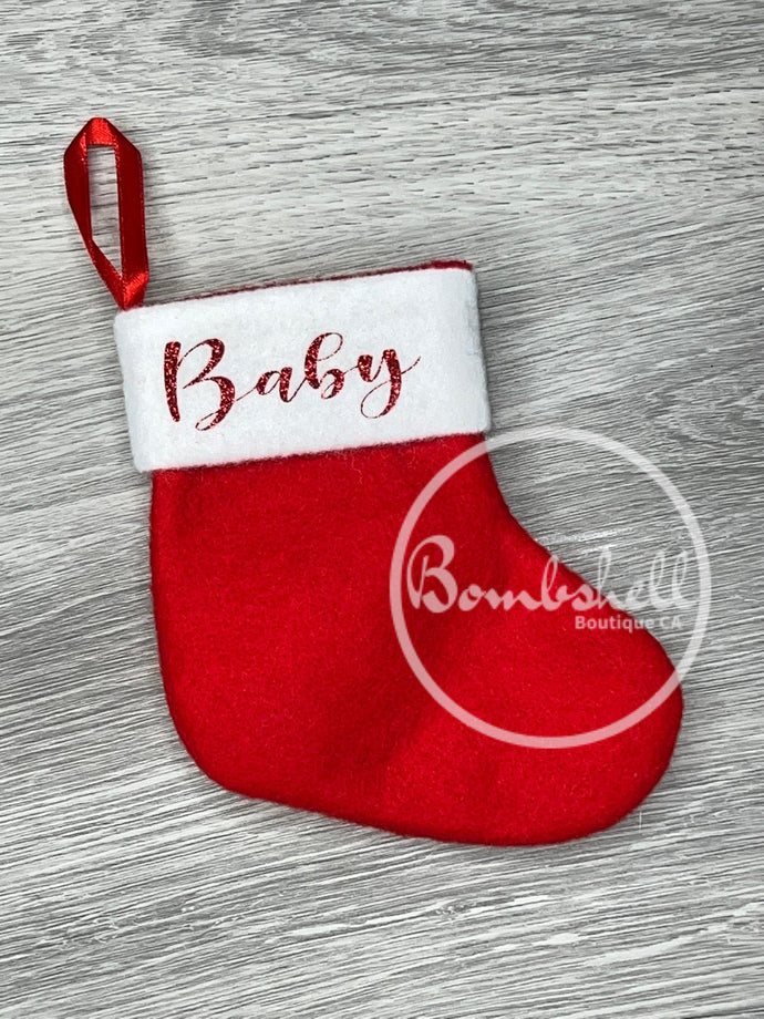 Mini Red Felt Christmas Stocking