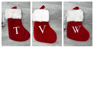 Mini Embroidered Monogram Christmas Stocking