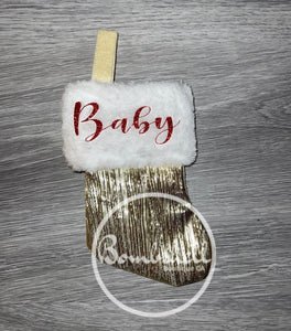 Mini Metallic Gold Christmas Stocking