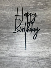 Load image into Gallery viewer, Silver Happy Birthday Acrylic Cake Topper