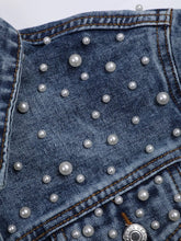 Load image into Gallery viewer, Bride Pearl Denim Jacket