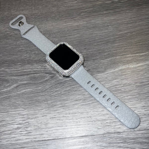 Gray Leopard Engraved Silicone Apple Watch Band 38mm 40mm & 41mm