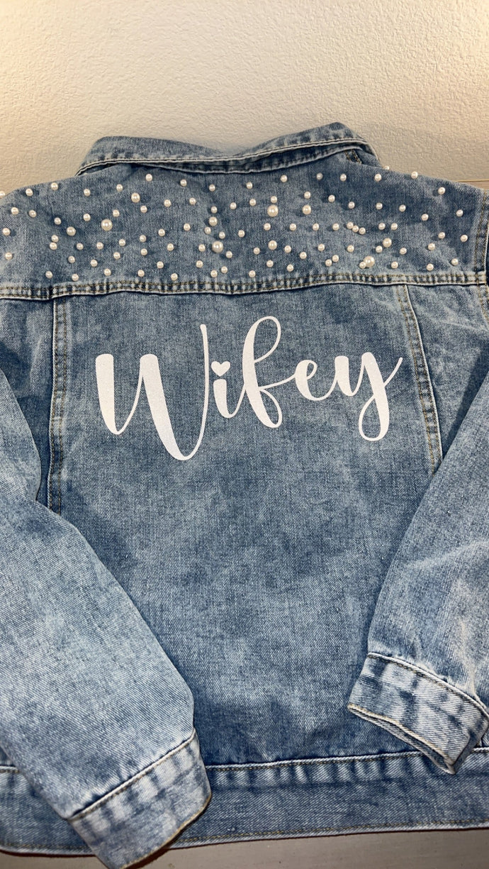 Wifey Pearl Denim Jacket