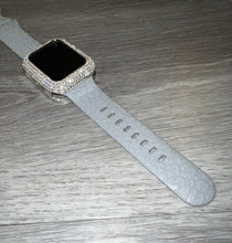 Load image into Gallery viewer, Gray Leopard Engraved Silicone Apple Watch Band 38mm 40mm &amp; 41mm