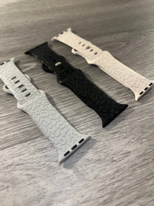 Gray Leopard Engraved Silicone Apple Watch Band 38mm 40mm & 41mm