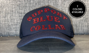 Support Blue Collar Trucker Hat