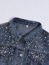 Load image into Gallery viewer, Wifey Pearl Denim Jacket