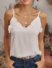 Load image into Gallery viewer, White Sleeveless V Neck Cami Top