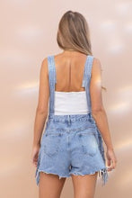 Load image into Gallery viewer, Blue Fringe Studded Denim Overalls