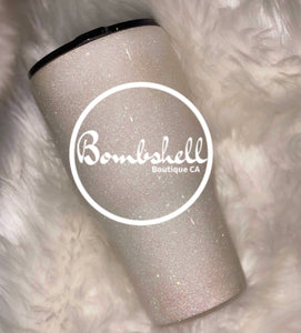 White Glitter Tumbler