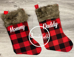 Red Buffalo Plaid Christmas Stocking