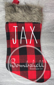 Red Buffalo Plaid Christmas Stocking