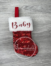 Load image into Gallery viewer, Mini Red Sequin Christmas Stocking